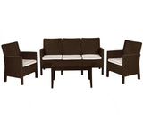 Rainbow Outdoor Nova 4-Piece Sofa Set with Cushions-Brown