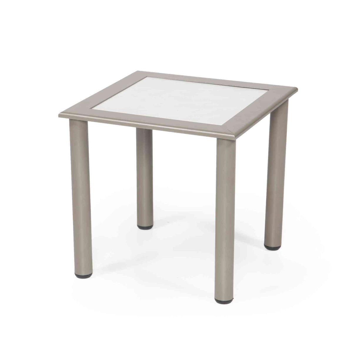 Rainbow Outdoor Odessa End Table - Capuccino Hpl - White