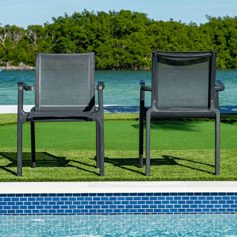 Rainbow Outdoor Paris Set of 2 Sling Armchairs - Anthracite
