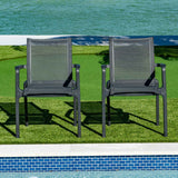 Rainbow Outdoor Paris Set of 2 Sling Armchairs - Anthracite