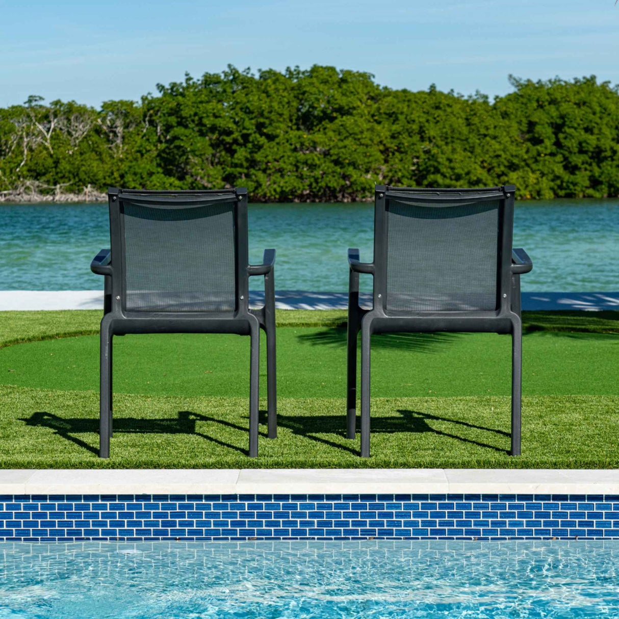 Rainbow Outdoor Paris Set of 2 Sling Armchairs - Anthracite