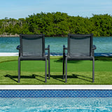 Rainbow Outdoor Paris Set of 2 Sling Armchairs - Anthracite