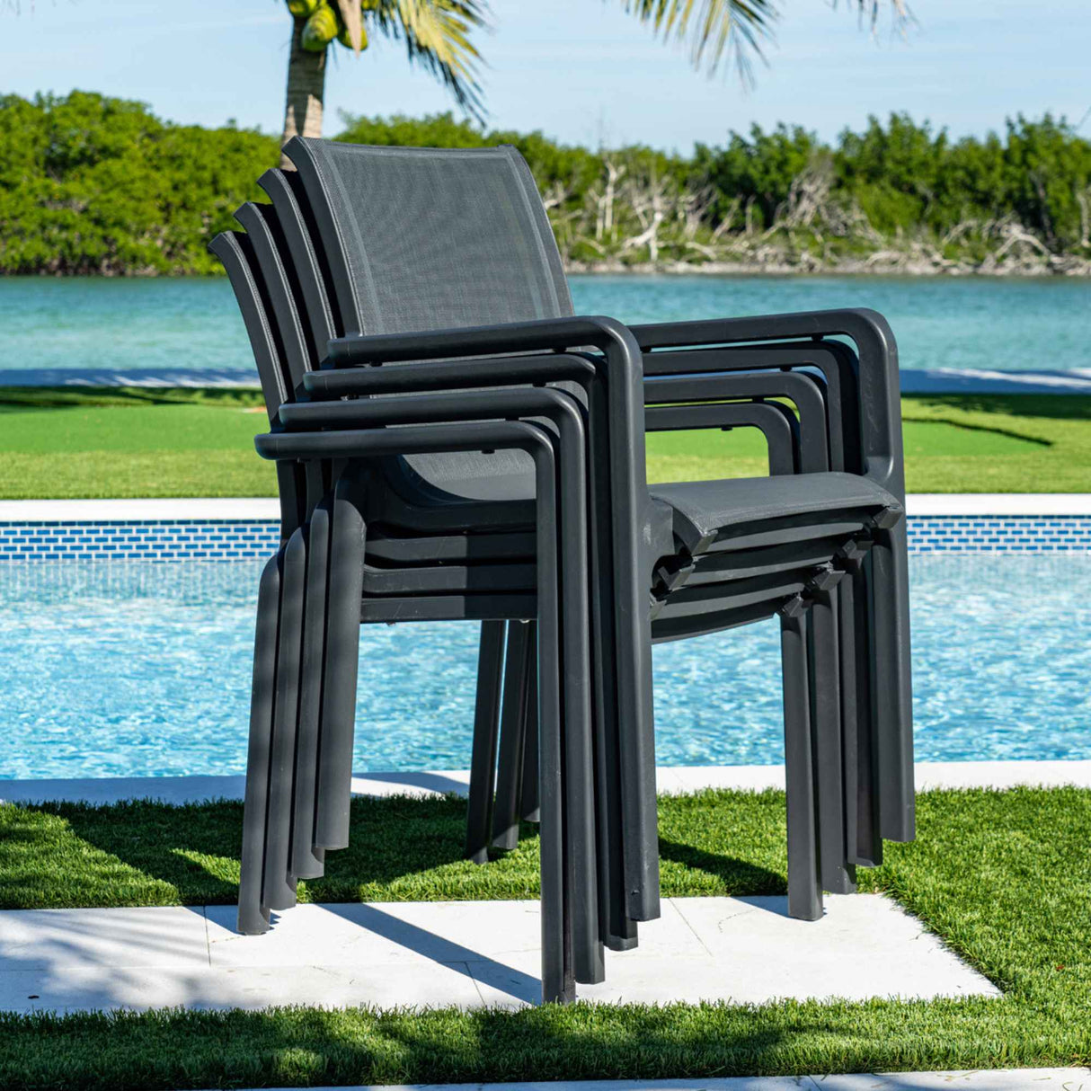 Rainbow Outdoor Paris Set of 2 Sling Armchairs - Anthracite