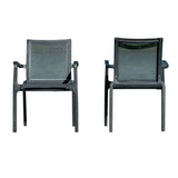 Rainbow Outdoor Paris Set of 2 Sling Armchairs - Anthracite