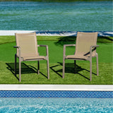 Rainbow Outdoor Paris Set of 2 Sling Armchairs - Cappucino