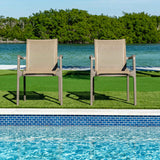 Rainbow Outdoor Paris Set of 2 Sling Armchairs - Cappucino