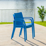 Rainbow Outdoor Pedro Set of 2 Stackable Armchair-Blue