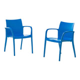 Rainbow Outdoor Pedro Set of 2 Stackable Armchair-Blue