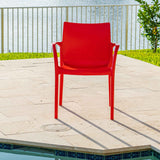 Rainbow Outdoor Pedro Set of 2 Stackable Armchair-Red