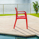 Rainbow Outdoor Pedro Set of 2 Stackable Armchair-Red