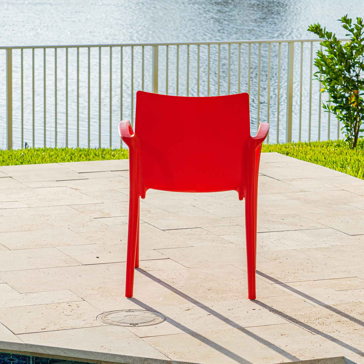 Rainbow Outdoor Pedro Set of 2 Stackable Armchair-Red