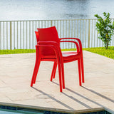 Rainbow Outdoor Pedro Set of 2 Stackable Armchair-Red