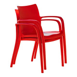 Rainbow Outdoor Pedro Set of 2 Stackable Armchair-Red