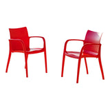 Rainbow Outdoor Pedro Set of 2 Stackable Armchair-Red