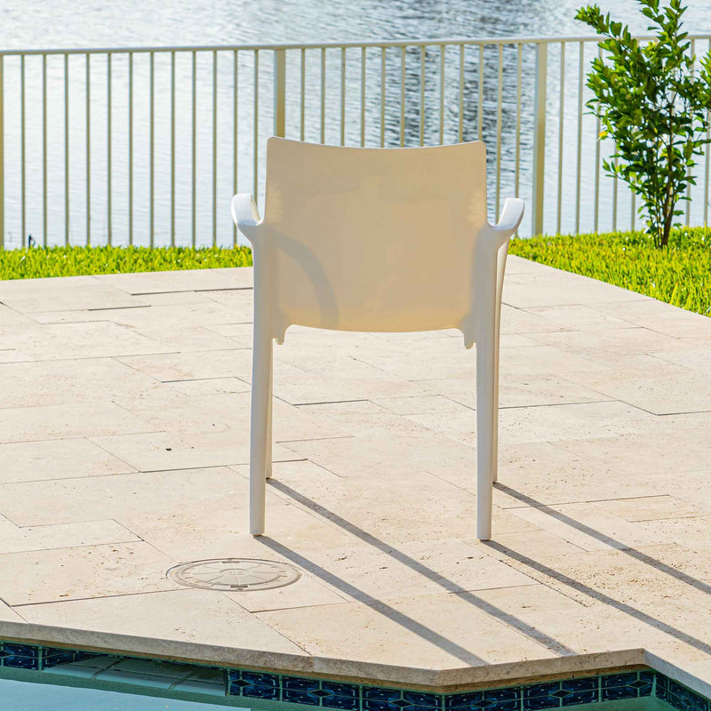 Rainbow Outdoor Pedro Set of 2 Stackable Armchair-White