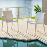 Rainbow Outdoor Pedro Set of 2 Stackable Armchair-White