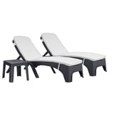 Rainbow Outdoor Roma 3-Piece Chaise Lounger Set With Cushion-Anthracite