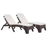 Rainbow Outdoor Roma Set of 2 Chaise Lounger With Cushion-Brown