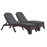 Rainbow Outdoor Roma Set of 2 Chaise Lounger With Cushion-Brown