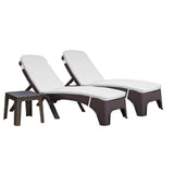 Rainbow Outdoor Roma 3-Piece Chaise Lounger Set With Cushion-Brown