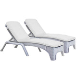 Rainbow Outdoor Roma Set of 2 Chaise Lounger With Cushion-White