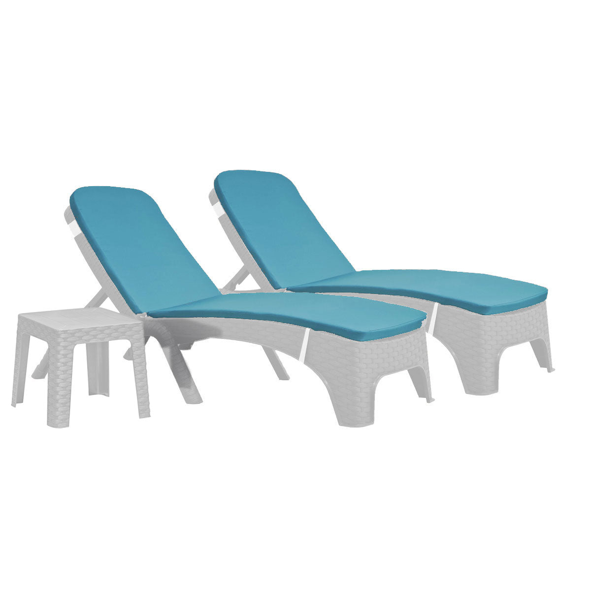 Rainbow Outdoor Roma 3-Piece Chaise Lounger Set With Cushion-White