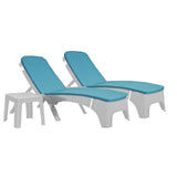 Rainbow Outdoor Roma 3-Piece Chaise Lounger Set With Cushion-White