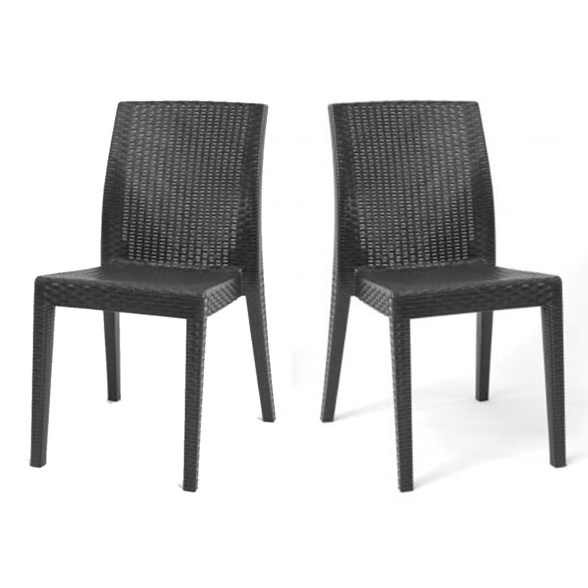 Rainbow Outdoor Siena Set of 2 Stackable Side chair-Anthracite