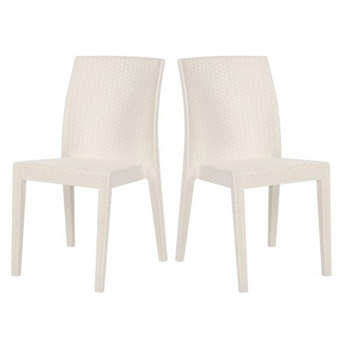 Rainbow Outdoor Siena Set of 2 Stackable Side chair-White