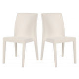 Rainbow Outdoor Siena Set of 2 Stackable Side chair-White