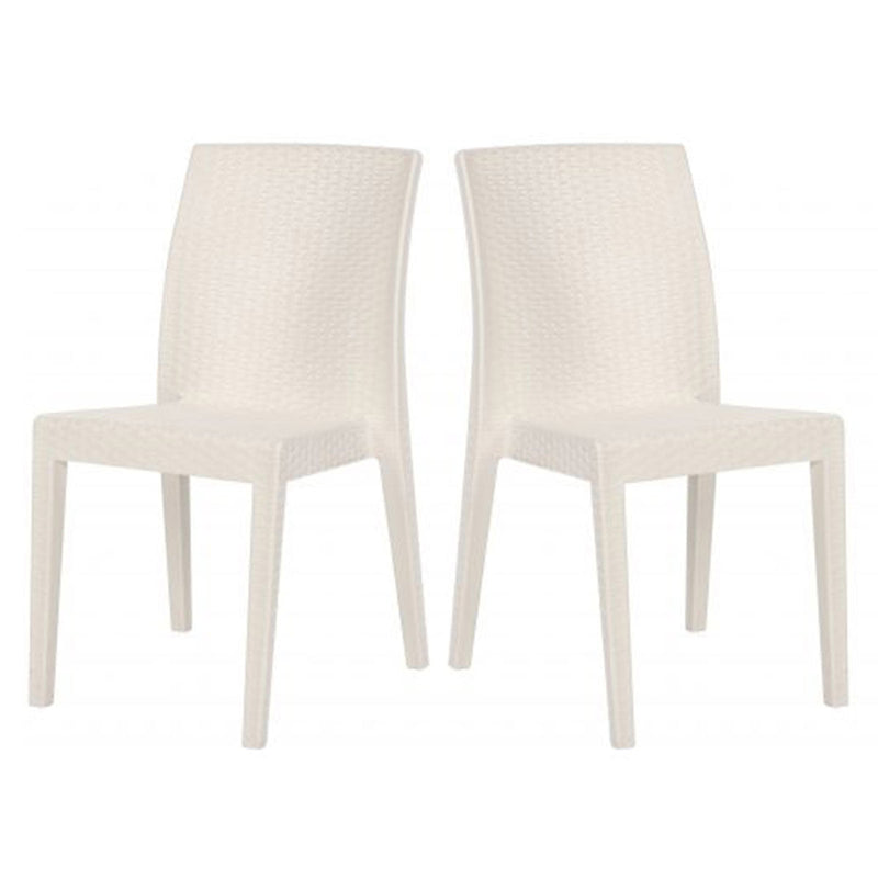 Rainbow Outdoor Siena Set of 2 Stackable Side chair-White