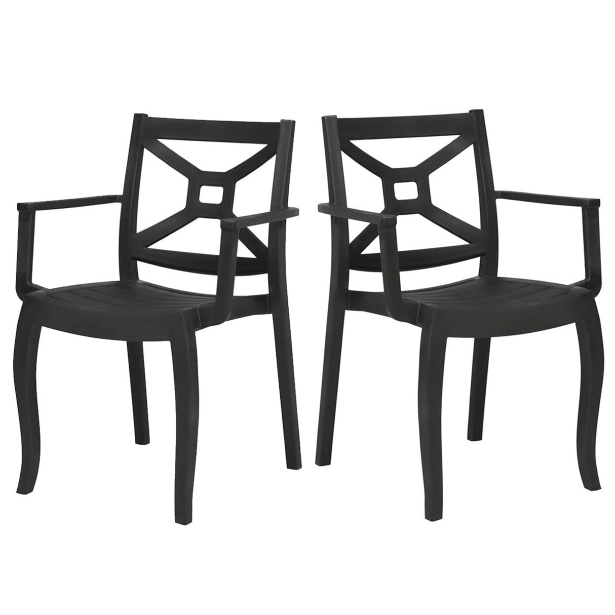 Rainbow Outdoor Zeus Set of 2 Stackable Armchair-Anthracite