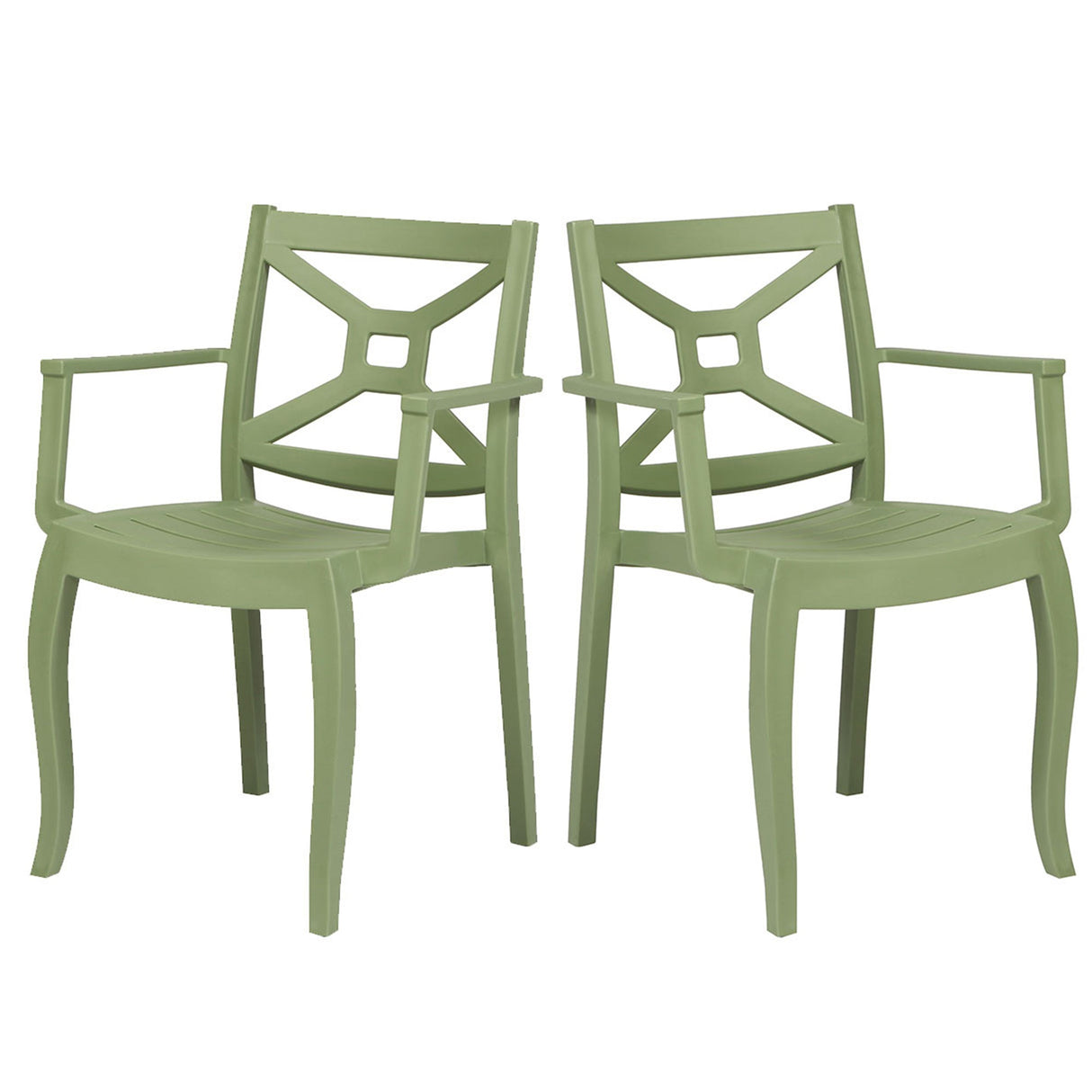 Rainbow Outdoor Zeus Set of 2 Stackable Armchair-Green