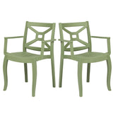 Rainbow Outdoor Zeus Set of 2 Stackable Armchair-Green