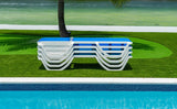 Rainbow Outdoor Florence Set of 2 Chaise Lounger - White - Blue Sling