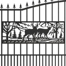 Chery Industrial 20x7 ft Steel Dual Swing Driveway Gate with Rectangular Deer Pattern