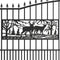 Chery Industrial 20x7 ft Steel Dual Swing Driveway Gate with Rectangular Deer Pattern