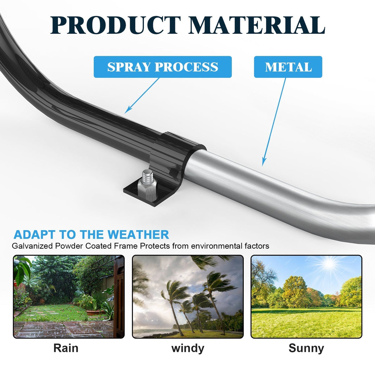 Chery Industrial 46" Metal Round Portable Picnic Table with Umbrella Hole