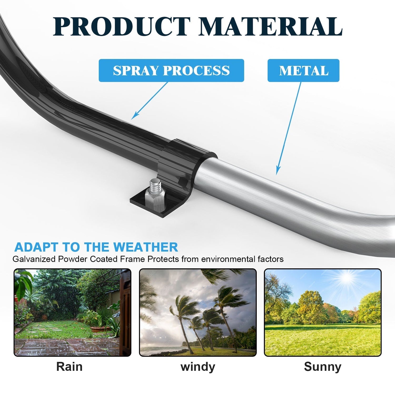 Chery Industrial 46" Metal Round Portable Picnic Table with Umbrella Hole