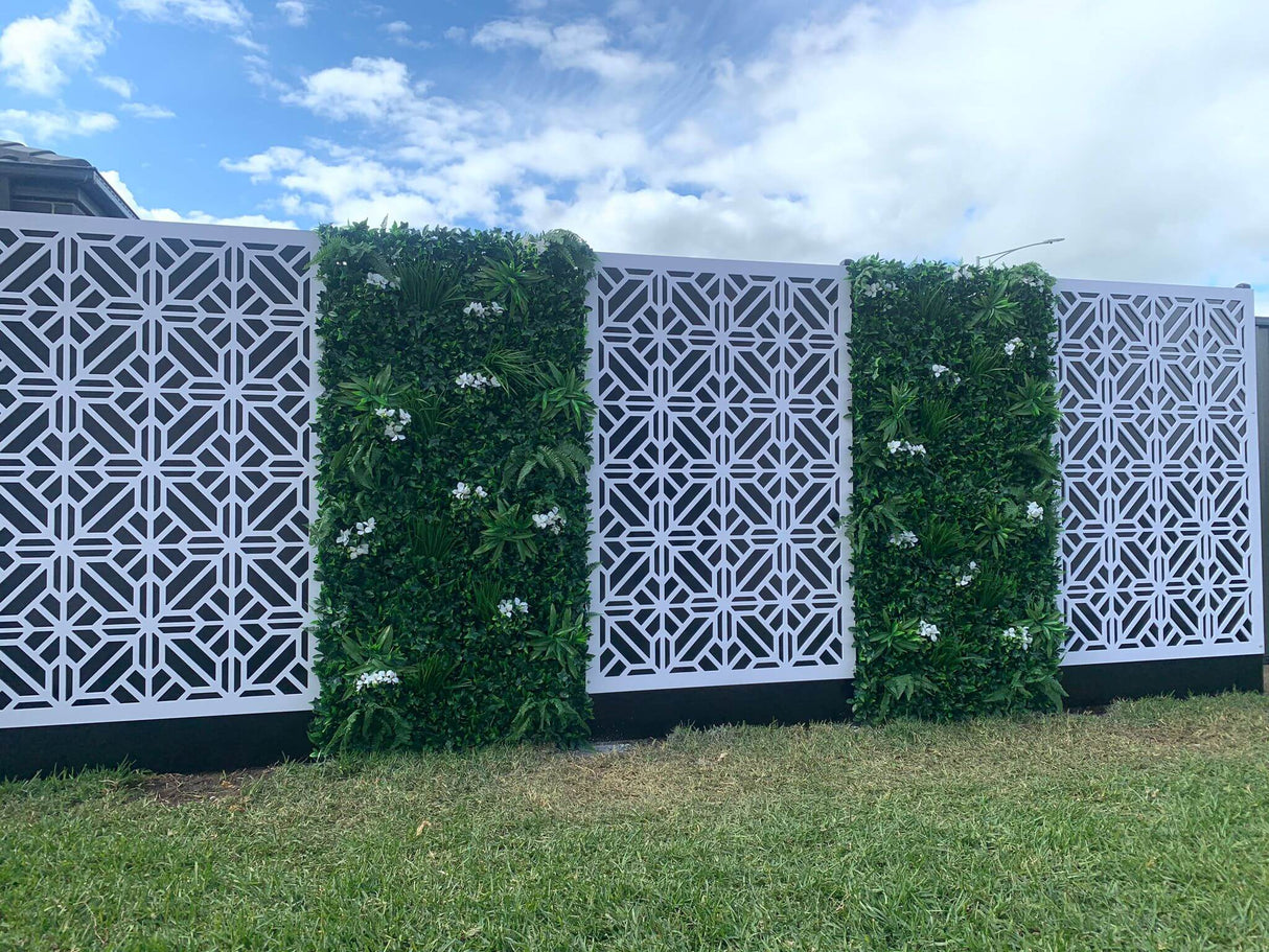 Designer Plants USA Luxury Snowy White Artificial Vertical Garden 40 x 40 Commercial Grade