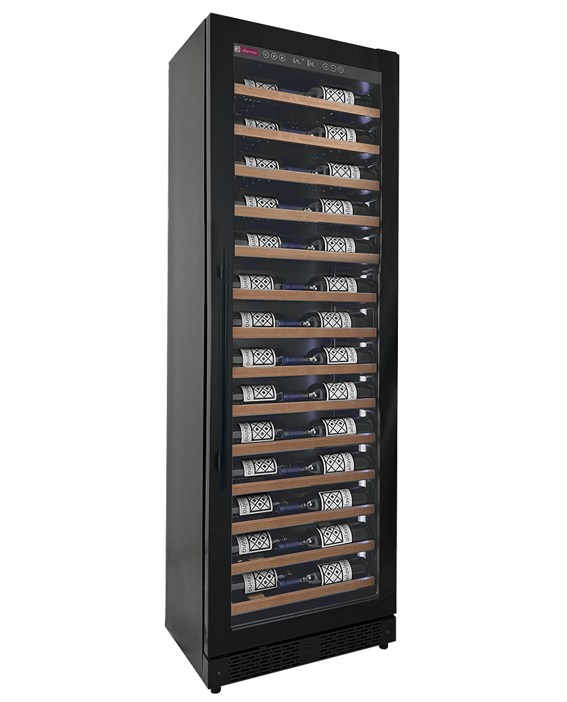 Allavino Reserva Series 67 Bottle 71″ Tall Single Zone Right Hinge Black Shallow Wine Refrigerator with Wood Front Shelves