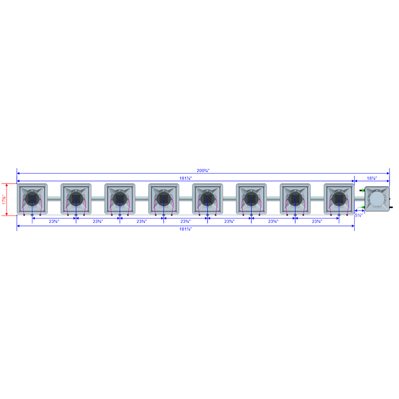 Alien Hydroponics AERO 8 Pot 1 Row Kit