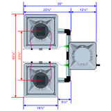 Alien Hydroponics AERO 2 Pot 2 Row Kit