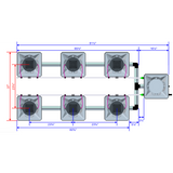 Alien Hydroponics AERO 6 Pot 2 Row Kit