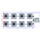 Alien Hydroponics AERO 8 Pot 2 Row Kit