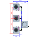 Alien Hydroponics AERO 3 Pot 3 Row Kit