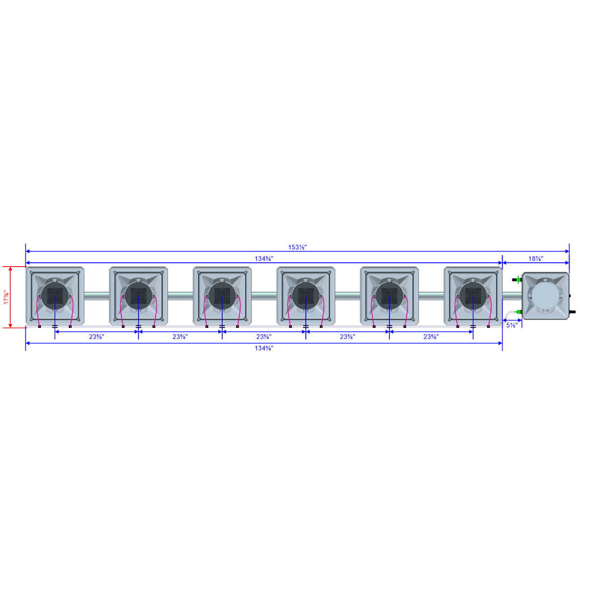 Alien Hydroponics AERO 6 Pot 1 Row Kit