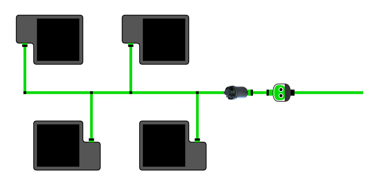Alien Hydroponics EasyFeed 4 Pot 2 Row Kit