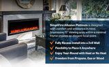 SimpliFire Allusion Platinum 60-Inch Wall Mount/Recessed Linear Electric Fireplace