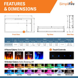SimpliFire Allusion Platinum 50-Inch Wall Mount/Recessed Linear Electric Fireplace